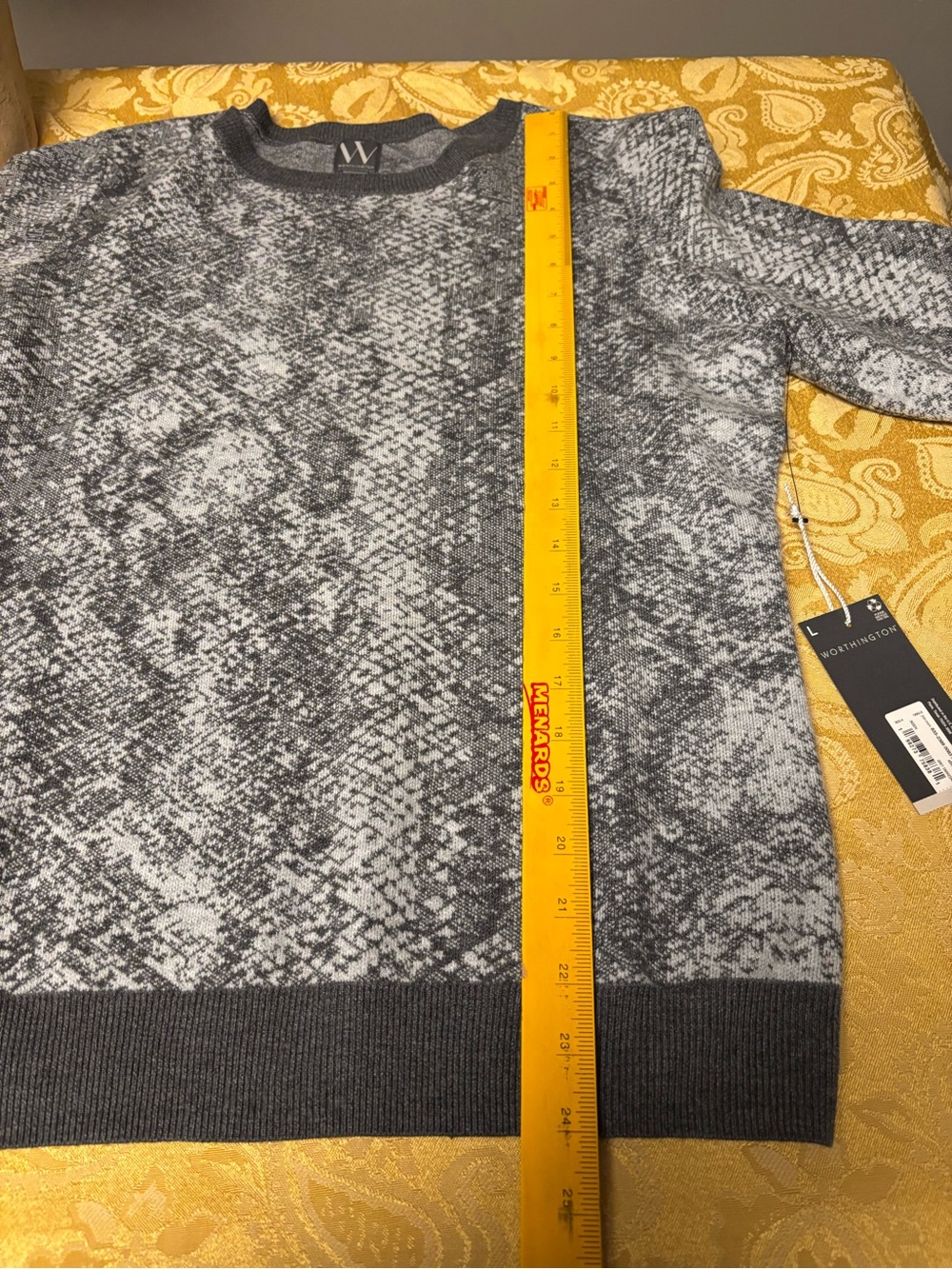 Worthington Gray Snake-Print Crewneck Sweater - Picture 6 of 6